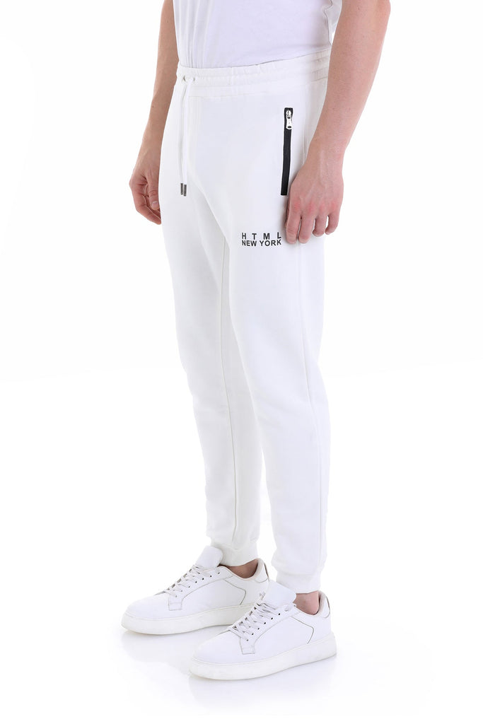 Regular Fit Cotton Blend Ecru Sweatpants Ecru - MIB