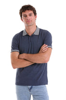 Regular Fit Cotton Blend Indigo Polo T-Shirt - MIB