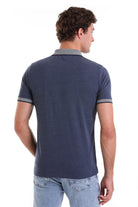 Regular Fit Cotton Blend Indigo Polo T-Shirt - MIB