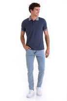 Regular Fit Cotton Blend Indigo Polo T-Shirt - MIB