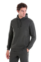 Regular Fit Cotton Blend Khaki Hooded Sweatshirt - MIB