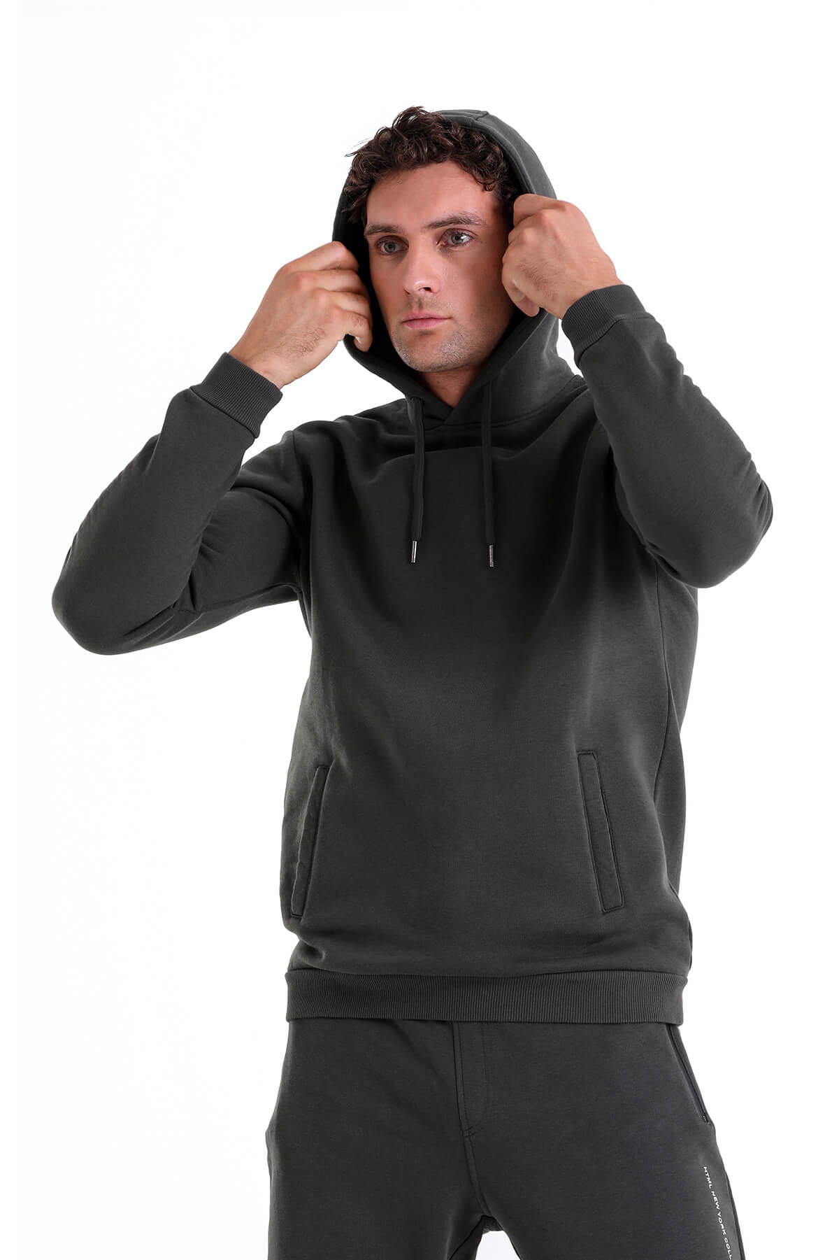 Regular Fit Cotton Blend Khaki Hooded Sweatshirt - MIB