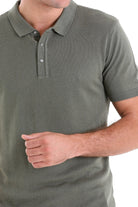 Regular Fit Cotton Blend Khaki Jacquard Polo T-Shirt - MIB