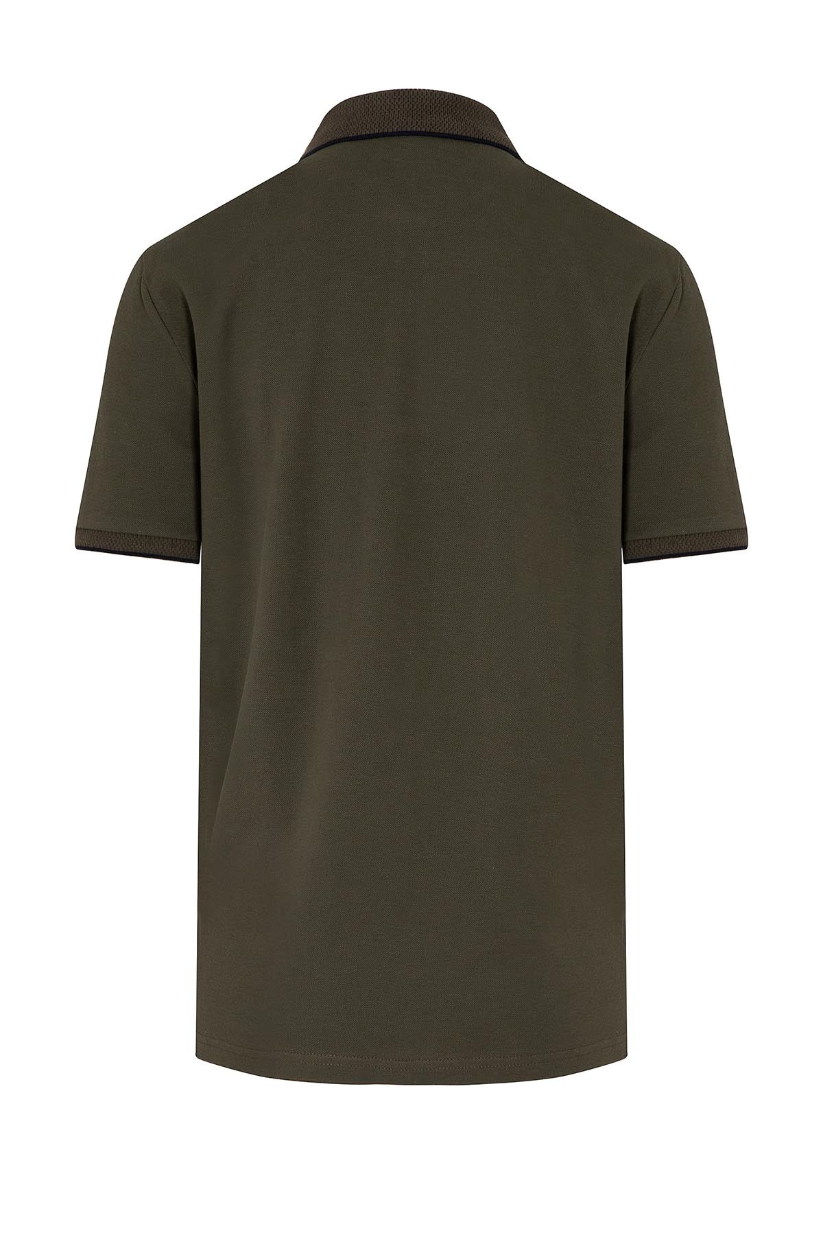 Regular Fit Cotton Blend Khaki Polo T-Shirt - MIB