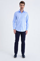 Regular Fit Cotton Blend Light Blue Dress Shirt - MIB