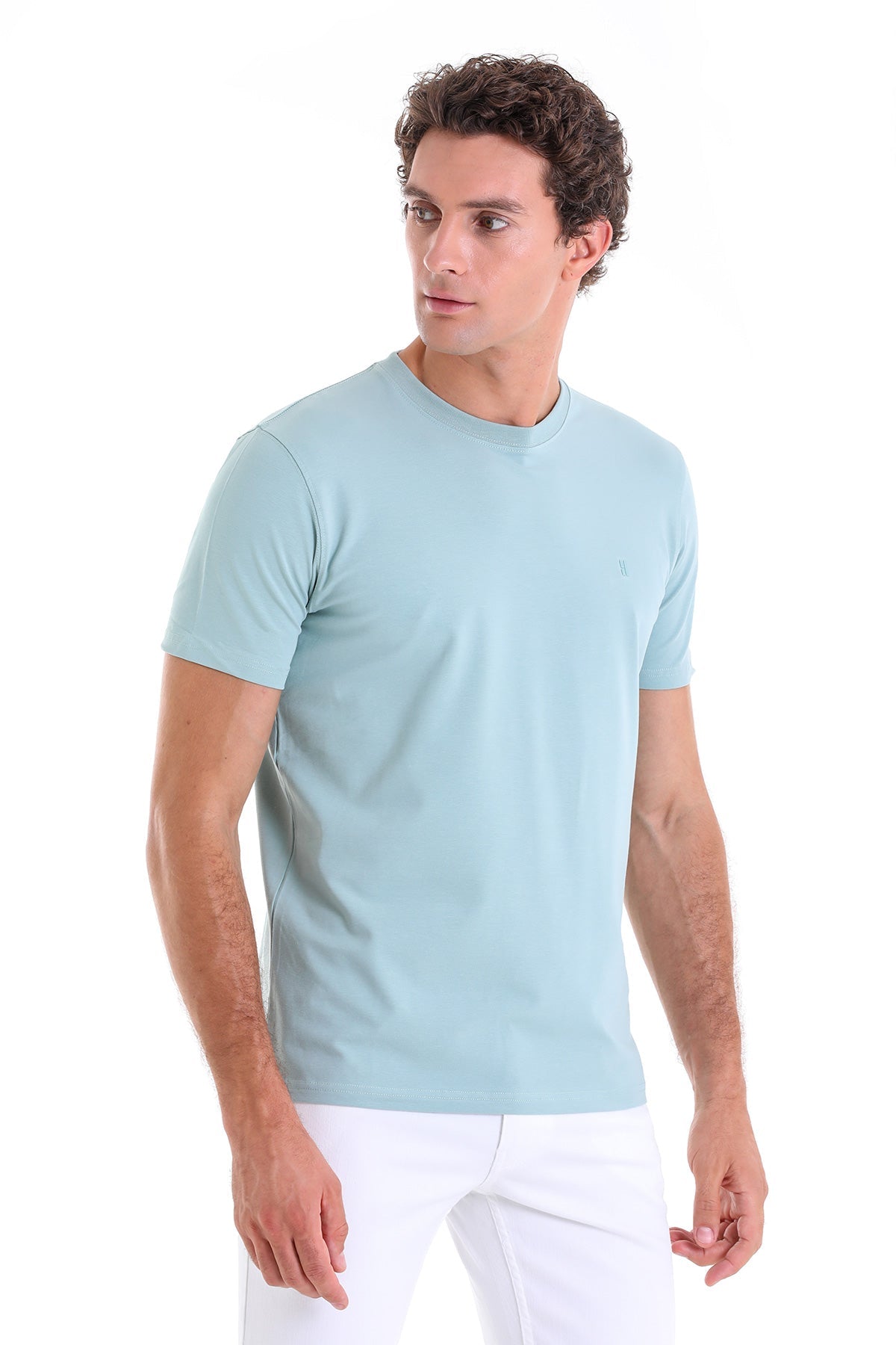 Regular Fit Cotton Blend Mint Crewneck T-Shirt - MIB