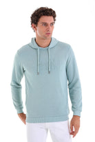 Regular Fit Cotton Blend Mint Hooded Sweatshirt - MIB