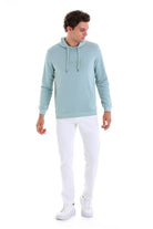 Regular Fit Cotton Blend Mint Hooded Sweatshirt - MIB