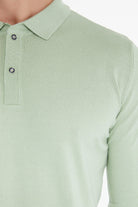 Regular Fit Cotton Blend Mint Polo Sweater - SAYKI