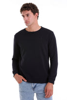 Regular Fit Cotton Blend Navy Crewneck Sweatshirt - MIB