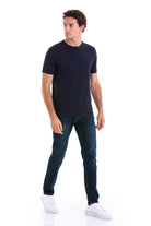 Regular Fit Cotton Blend Navy Crewneck T-Shirt - MIB