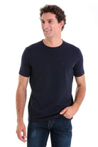 Regular Fit Cotton Blend Navy Crewneck T-Shirt - MIB