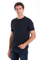 Regular Fit Cotton Blend Navy Crewneck T-Shirt - MIB