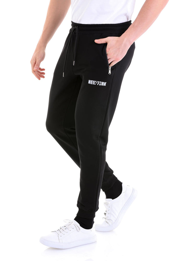 Regular Fit Cotton Blend Navy Sweatpants Black - MIB