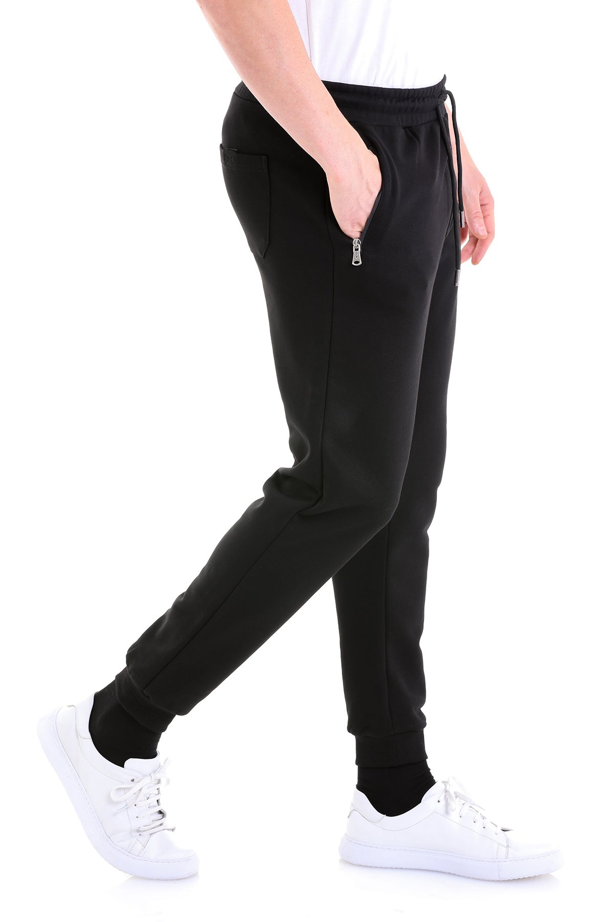 Regular Fit Cotton Blend Navy Sweatpants Black - MIB