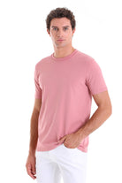 Regular Fit Cotton Blend Pink Crewneck T-Shirt - MIB