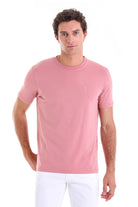 Regular Fit Cotton Blend Pink Crewneck T-Shirt - MIB