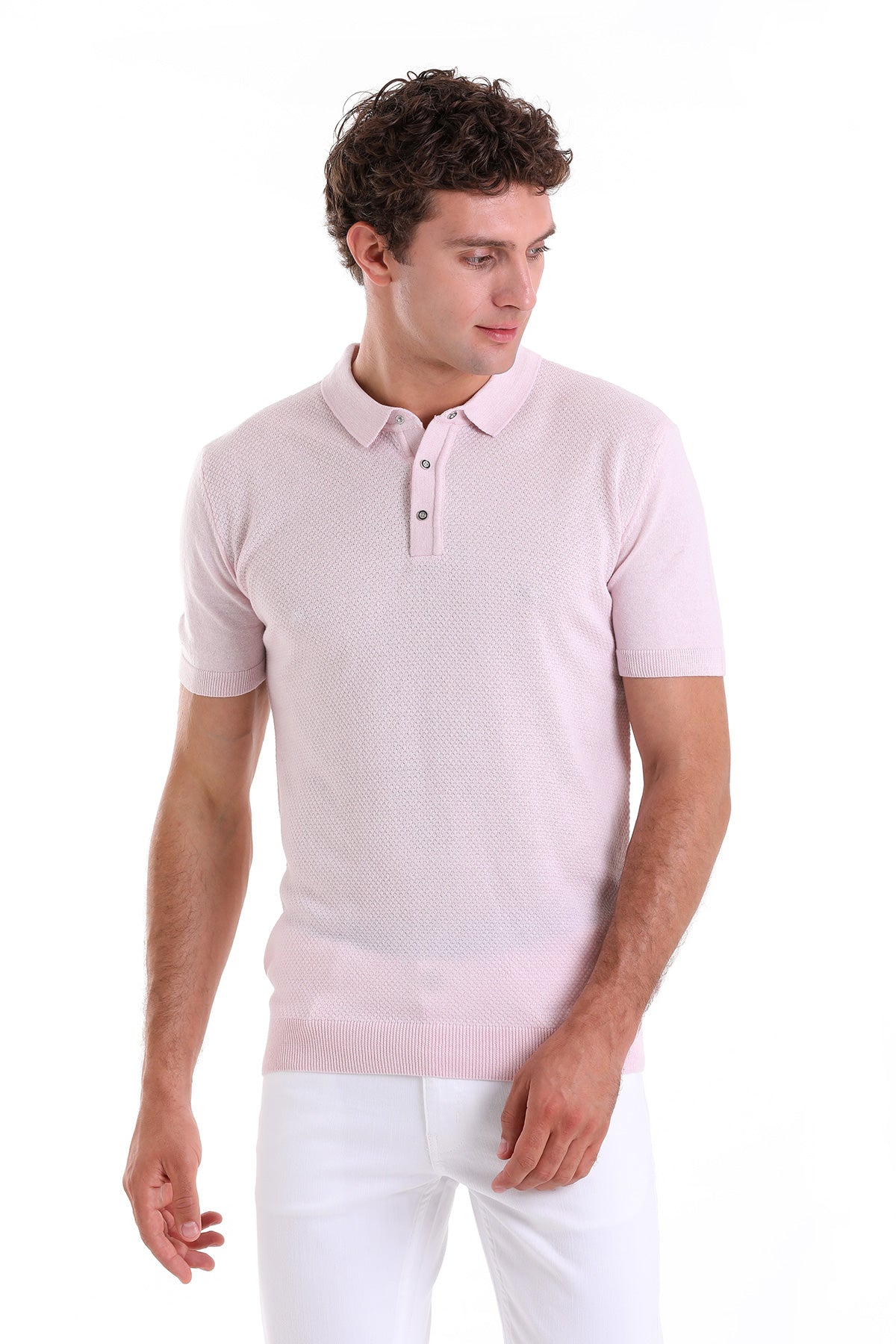 Regular Fit Cotton Blend Pink Polo T-Shirt - MIB