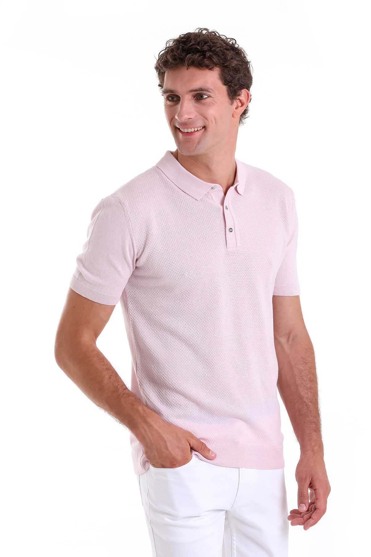 Regular Fit Cotton Blend Pink Polo T-Shirt - MIB