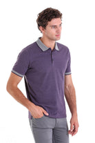 Regular Fit Cotton Blend Plum Polo T-Shirt - MIB