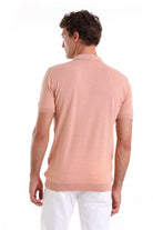 Regular Fit Cotton Blend Salmon Jacquard Polo T-Shirt - MIB