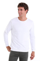 Regular Fit Cotton Blend White Crewneck Sweatshirt - MIB