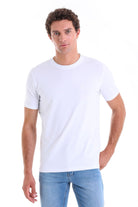 Regular Fit Cotton Blend White Crewneck T-Shirt - MIB