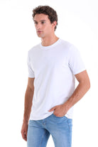 Regular Fit Cotton Blend White Crewneck T-Shirt - MIB