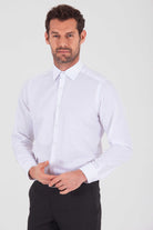 Regular Fit Cotton Blend White Dress Shirt - MIB