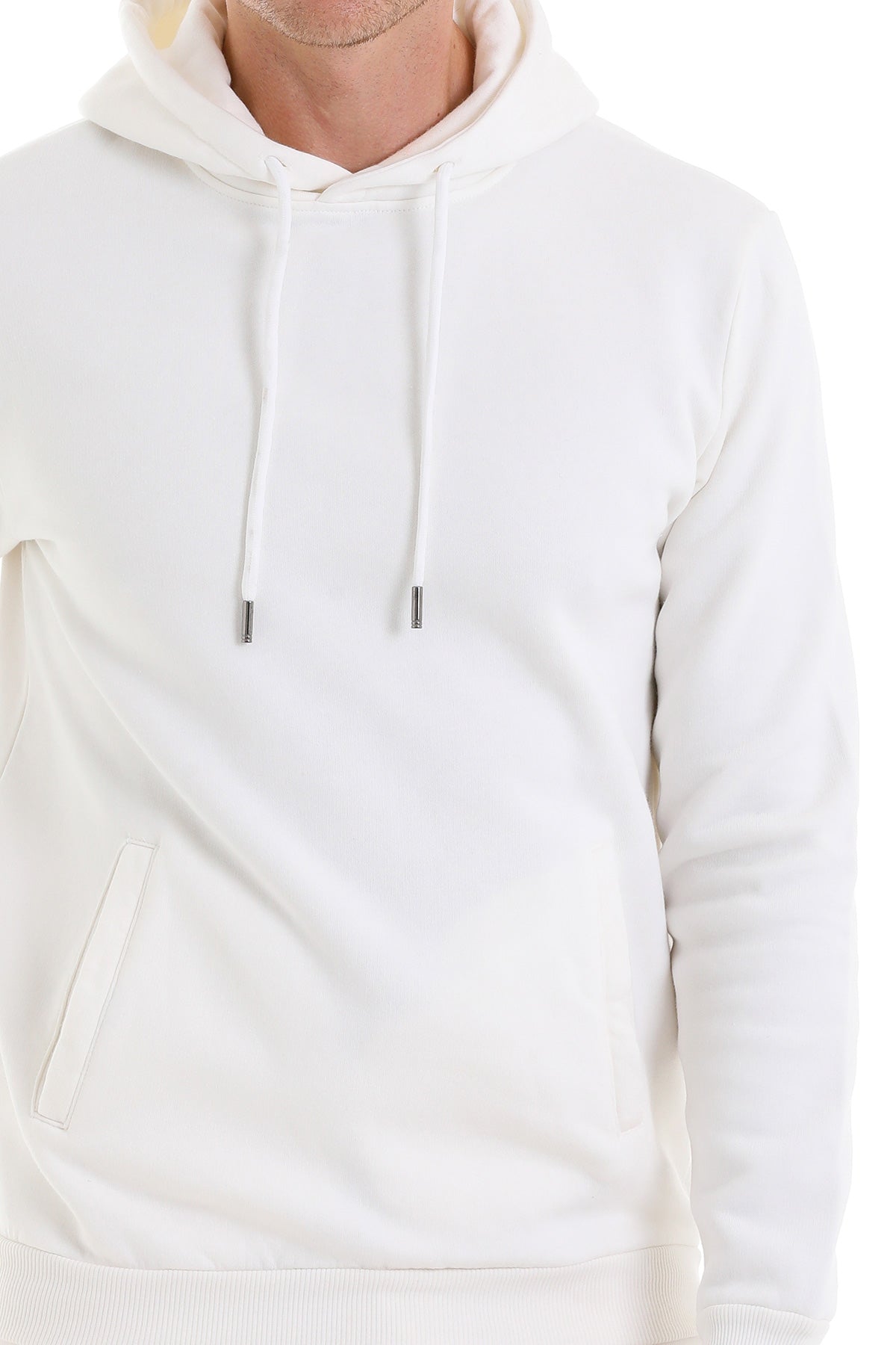 Regular Fit Cotton Blend White Hooded Sweatshirt - MIB