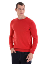 Regular Fit Cotton Brick Crewneck Sweater - MIB