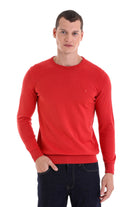 Regular Fit Cotton Brick Crewneck Sweater - MIB