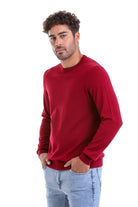 Regular Fit Cotton Burgundy Crewneck Sweater - MIB