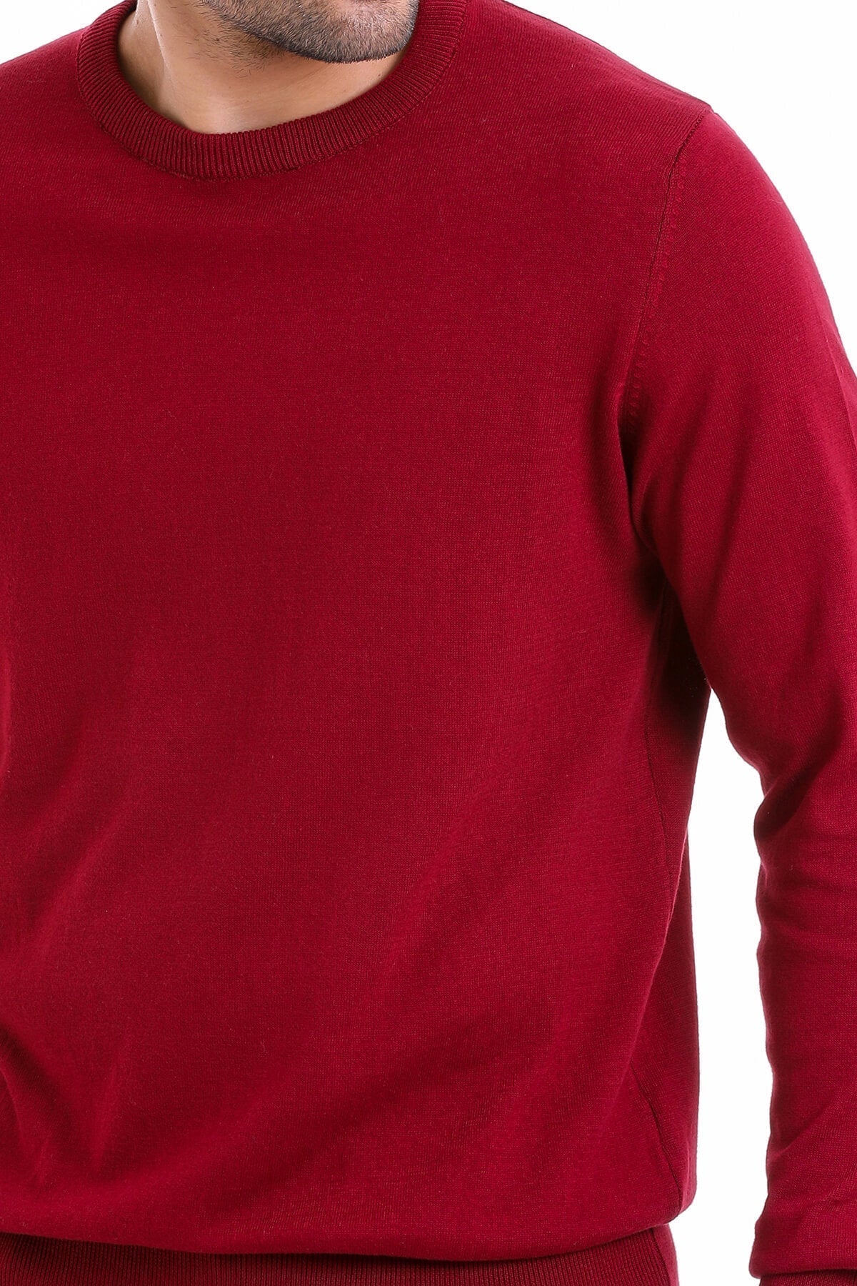 Regular Fit Cotton Burgundy Crewneck Sweater - MIB