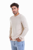 Regular Fit Cotton Cream Crewneck Sweater - MIB