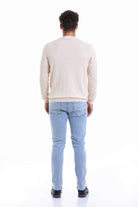 Regular Fit Cotton Cream Crewneck Sweater - MIB