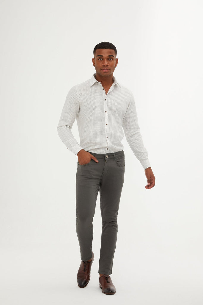 Regular Fit Cotton Dress Pants - SAYKI