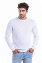 Regular Fit Cotton Ecru Crewneck Sweater - MIB