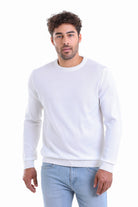 Regular Fit Cotton Ecru Crewneck Sweater - MIB