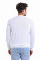 Regular Fit Cotton Ecru Crewneck Sweater - MIB