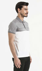 Regular Fit Cotton Gray - White Polo T-Shirt - MIB