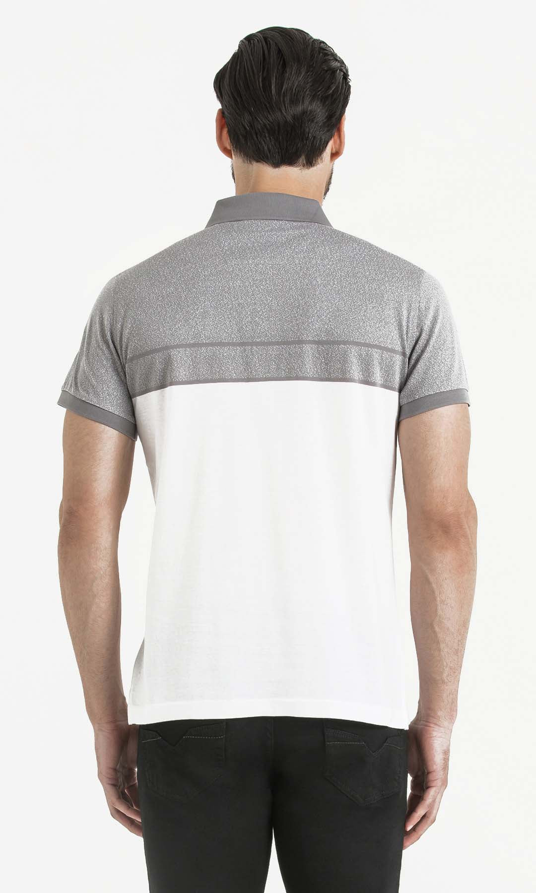 Regular Fit Cotton Gray - White Polo T-Shirt - MIB