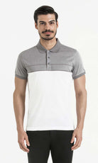 Regular Fit Cotton Gray - White Polo T-Shirt - MIB