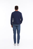 Regular Fit Cotton Indigo Crewneck Sweater - MIB