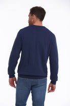 Regular Fit Cotton Indigo Crewneck Sweater - MIB