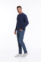 Regular Fit Cotton Indigo Crewneck Sweater - MIB