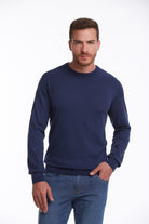 Regular Fit Cotton Indigo Crewneck Sweater - MIB