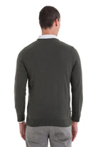 Regular Fit Cotton Khaki Crewneck Sweater - MIB