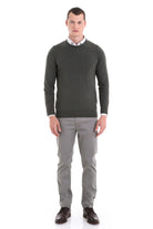 Regular Fit Cotton Khaki Crewneck Sweater - MIB