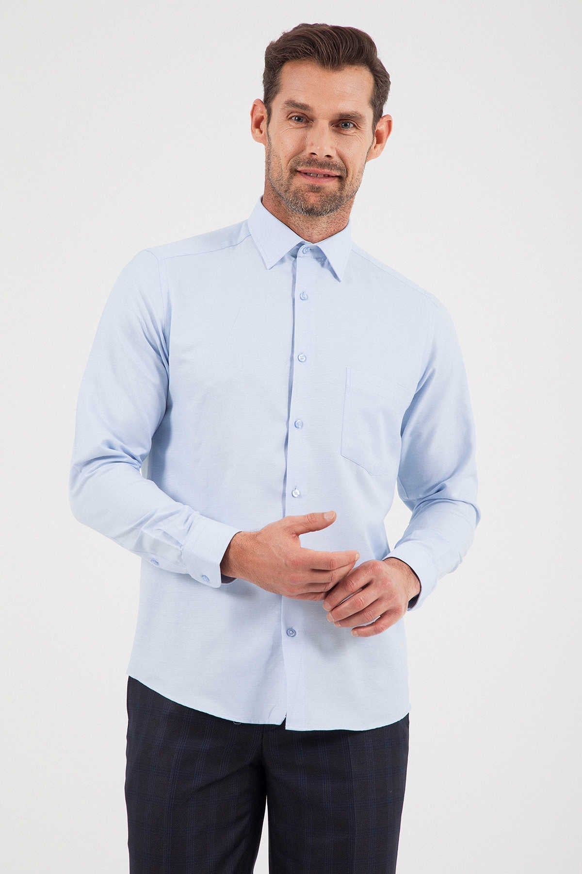 Regular Fit Cotton Light Blue Dress Shirt - MIB